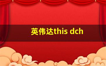 英伟达this dch